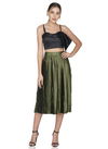 Light Green Colour Divya Nayka Solid Soft Satin Fancy Skirt Collection DF-NYKAA-17